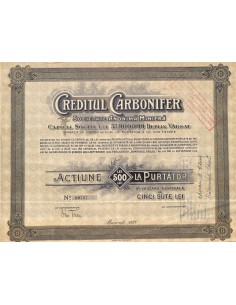 1920 - CREDITUL CARBONIFER - SOCIETATE ANONIMA MINIERA