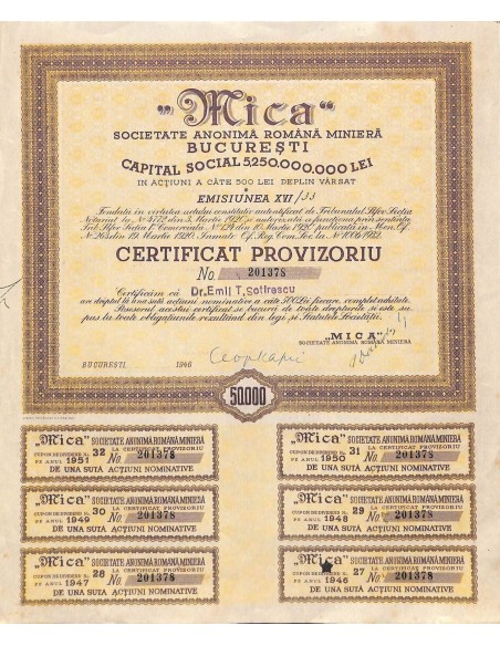 1946 - MICA - SOC. ANONIMA ROMANA MINIERA