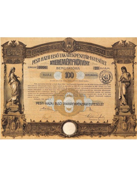 1906 - PESTI HAZAI ELSO TAKAREKPENZTAR-EGYESULET