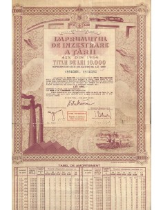 1934 - KINGDOM OF ROUMANIA LOAN IMPRUMUTUL DE INZESTRARE...