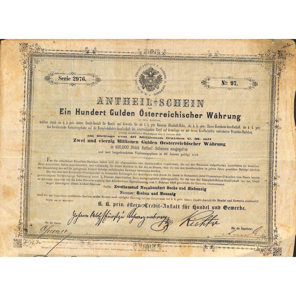 1858 - K.K. PRIV. OSTERREICHISCHE...