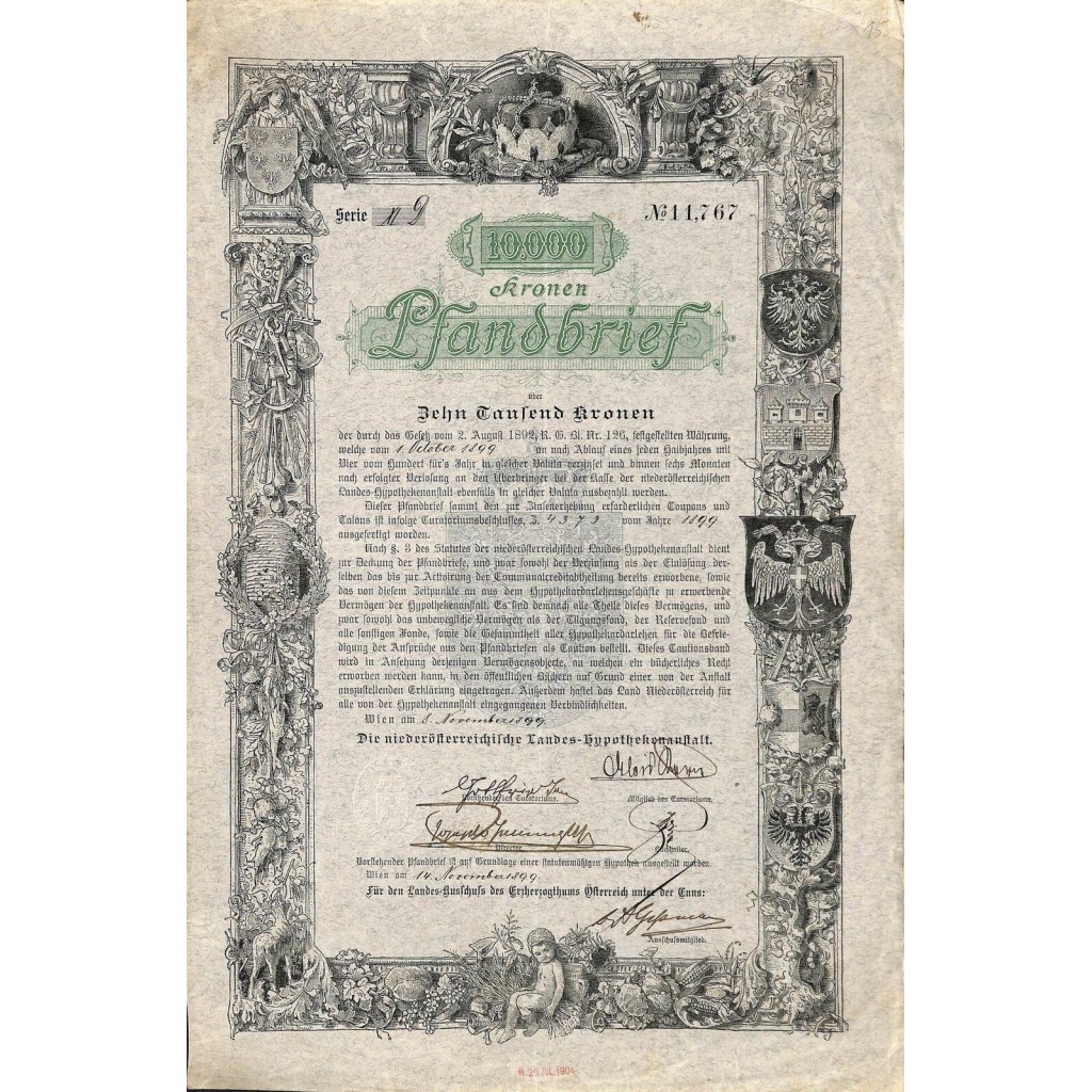 1899 - PFANDBRIEF 10000 KRONEN