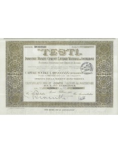 TESTI IND. RIUNITE CEMENTI LATERIZI MATERIALI DA COSTRUZIONE-100 AZIONI ROMA 1925