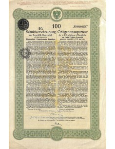 1923 - 5% SCHULDVERSCHREIBUNG DER REPUBLICK OSTERREICH