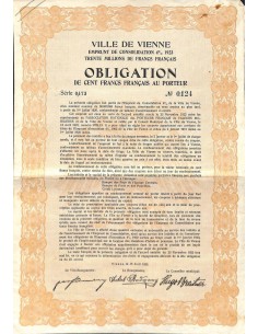 1923 - VILLE DE VIENNE-EMPRUNT DE CONSOLIDATION 4% 1923