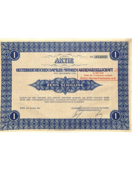 1927 - OSTERR. DAIMLER MOTOREN AKTIENGESELLSCHAFT