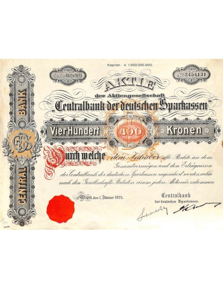 1923 - CENTRALBANK DER DEUTSCHEN SPARKASSEN