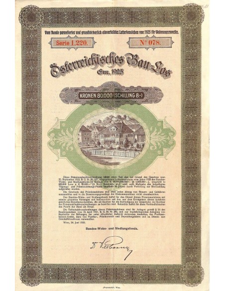 1925 - OSTERREICHISCHES BAU-LOS EM. 1925