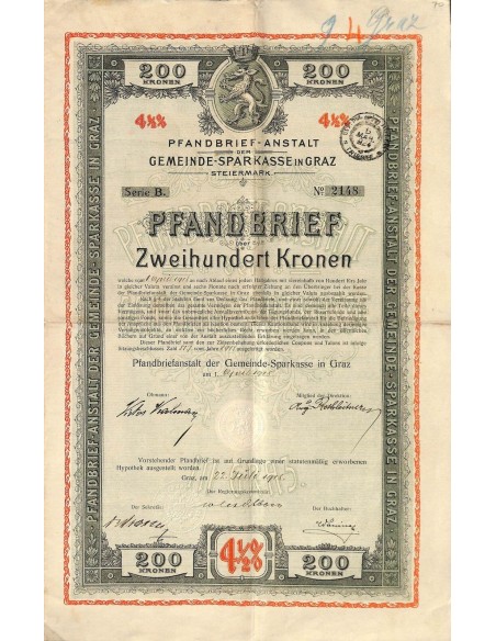 1918 - PFANDBRIEF 200 KRONEN