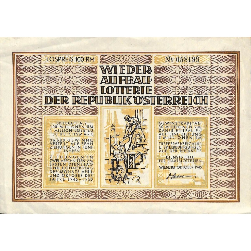1945 - WIEDER, AUFBAU, LOTTERIE DER REPUBLIK...