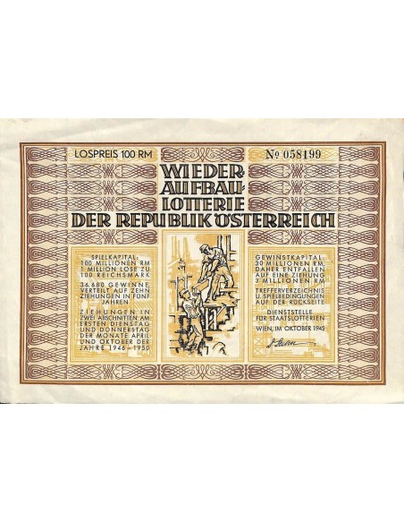1945 - WIEDER, AUFBAU, LOTTERIE DER REPUBLIK OSTERREICH