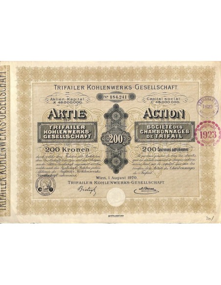 1920 - TRIFAILER KOHLENWERKS-GESELLSCHAFT