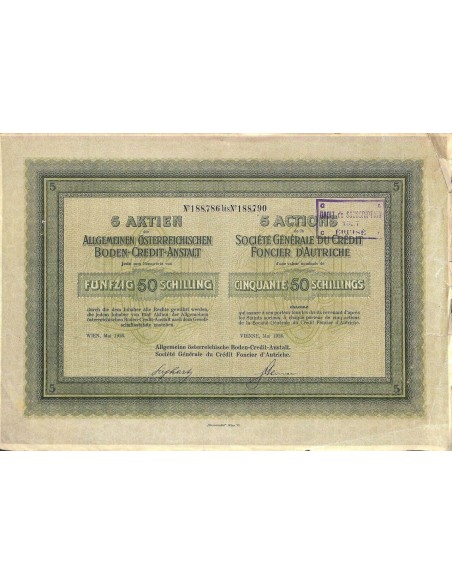 1926 - ALLGEMEINEN OSTERR. BODEN-CREDIT-ANSTALT