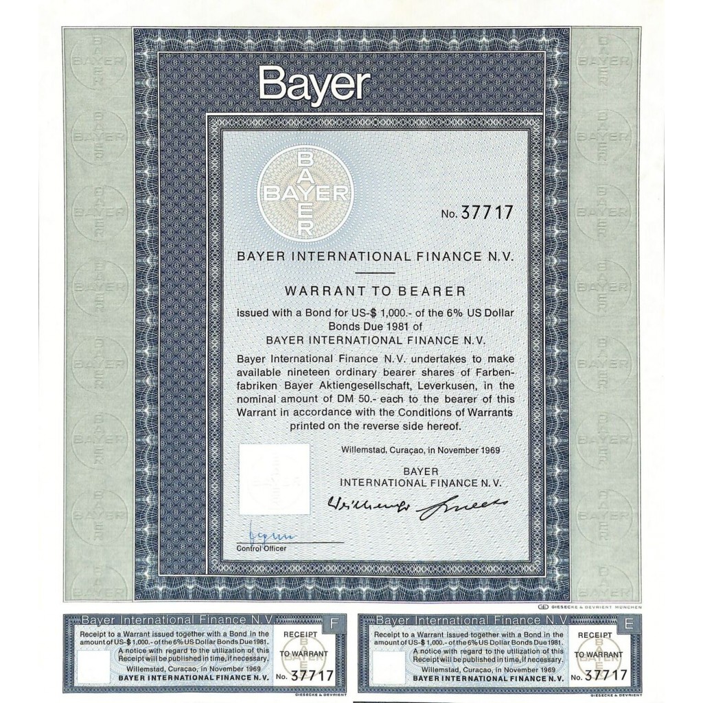 1969 - BAYER INTERNATIONAL FINANCE N. V.