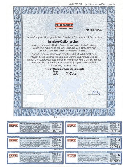 1987 - NIXDORF COMPUTER