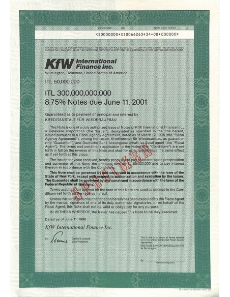 1996 - KFW INTERNATIONAL FINANCE INC.