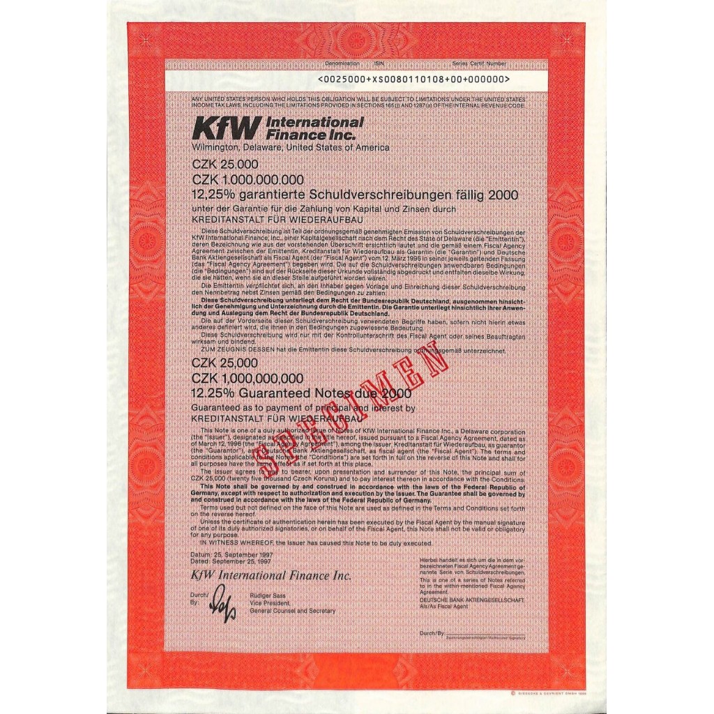 1997 - KFW INTERNATIONAL FINANCE INC.