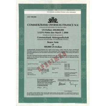 1996 - COMMERZBANK OVERSEAS FINANCE N. V.