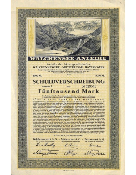 1923 - WALCHENSEE-ANLEIHE