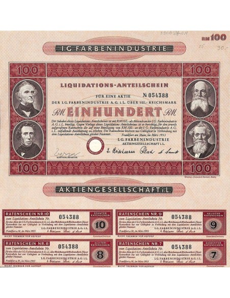 1953 - I. G. FARBENINDUSTRIE - 100 RM