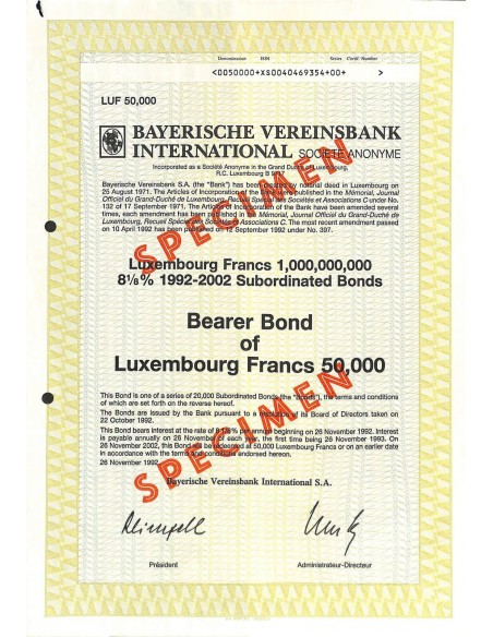 1992 - BAYERISCHE VEREINSBANK INTERNATIONAL