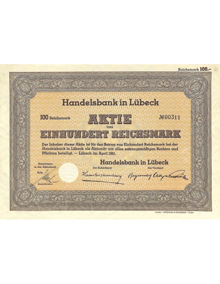 1941 - HANDELSBANK IN LUBECK