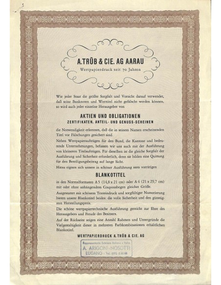 A. TRUB E CIE. AG AARAU