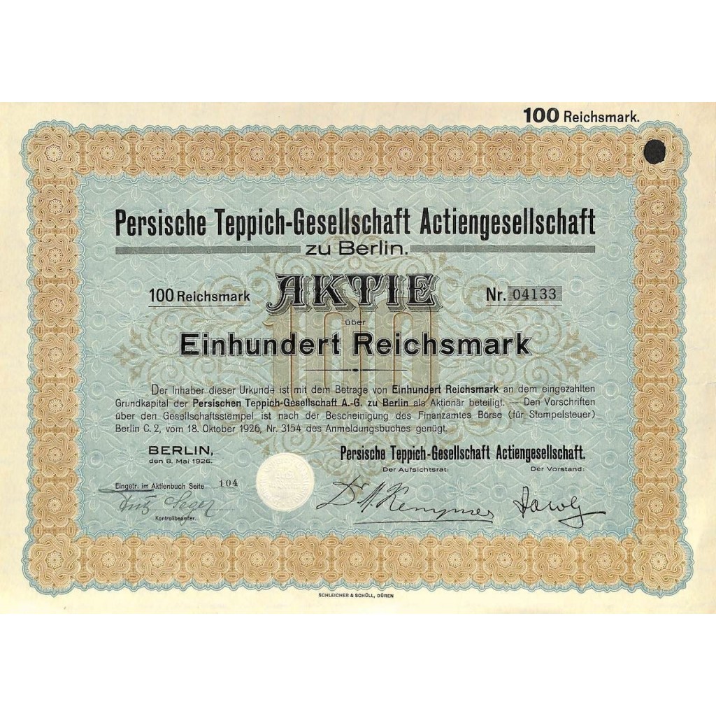 1926 - PERSISCHE TEPPICH-GESELLSCHAFT