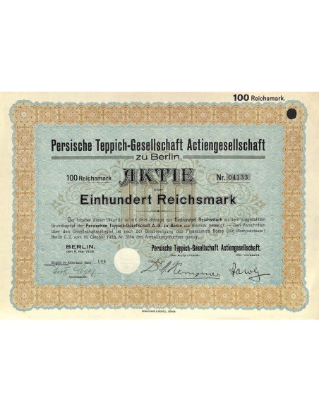 1926 - PERSISCHE TEPPICH-GESELLSCHAFT