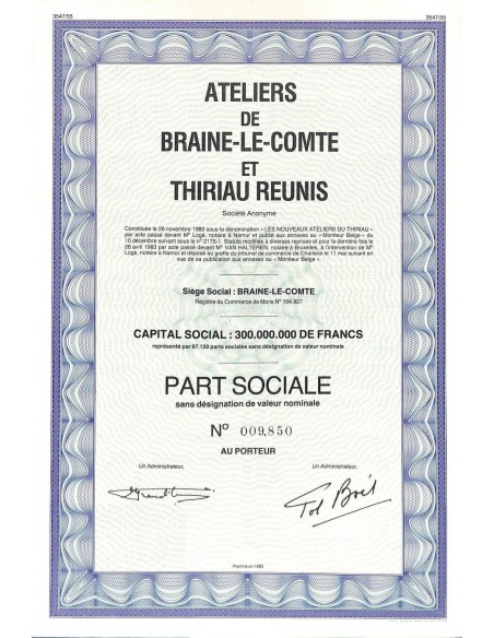 1983 - ATELIERS DE BRAINE-LE-COMTE ET THIRIAU REUNIS