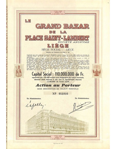 1950 - LE GRAND BAZAR DE LA PLACE SAINT-LAMBERT