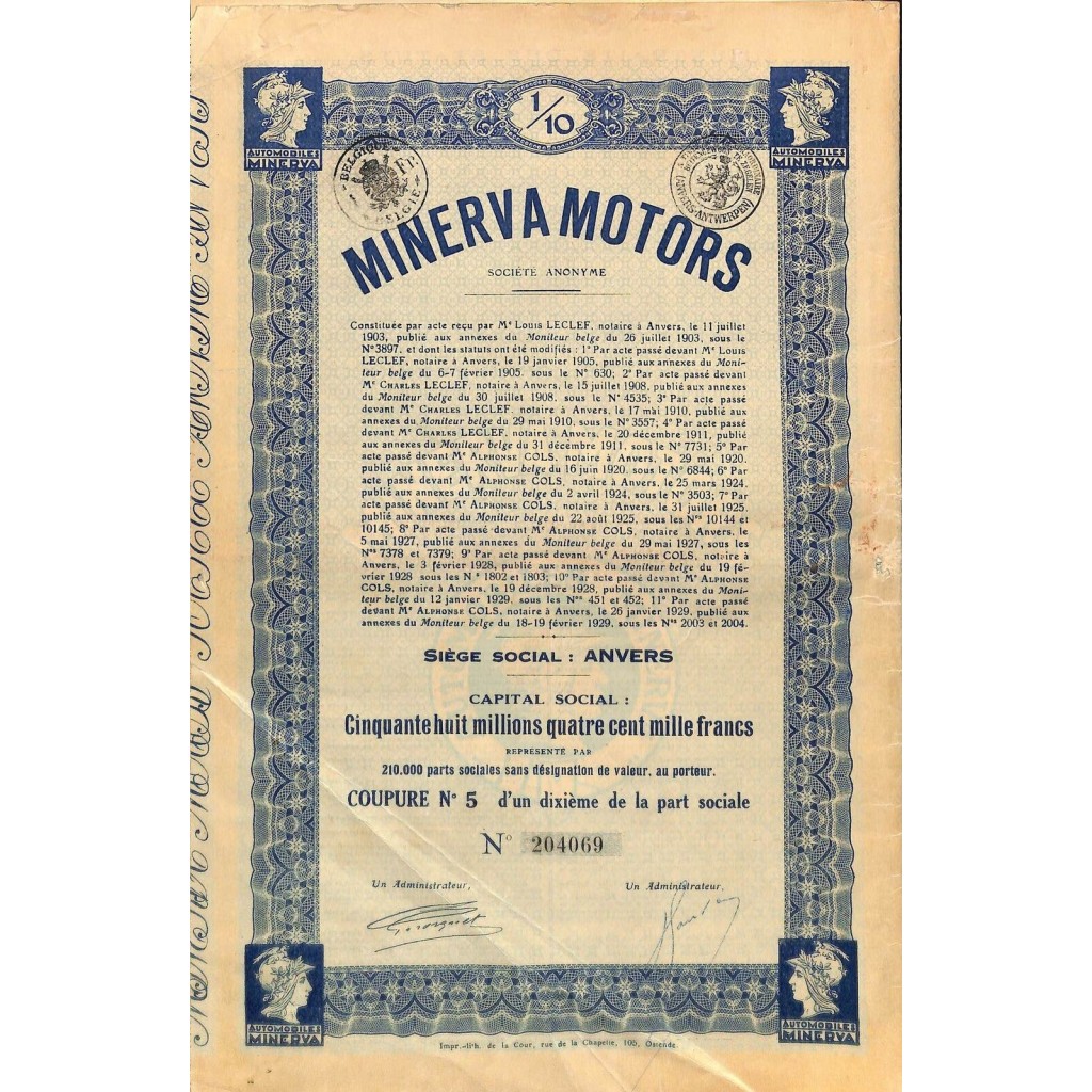 1929 - MINERVA MOTORS