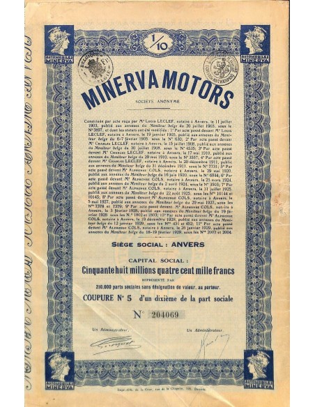 1929 - MINERVA MOTORS