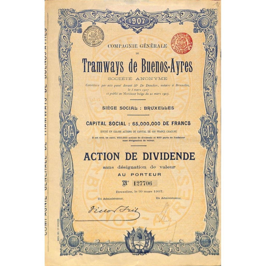 1907 - TRAMWAYS DE BUENOS-AYRES