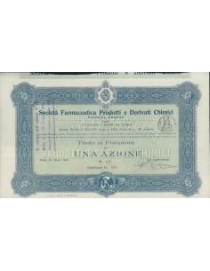 SOC. FARMACEUTICA PRODOTTI E DERIVATI CHIMICI F. CANDIOLI-1 AZIONE ROMA 1920