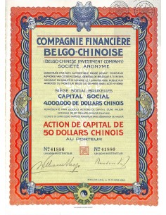 1926 - COMP. FINANCIERE BELGO-CHINOISE