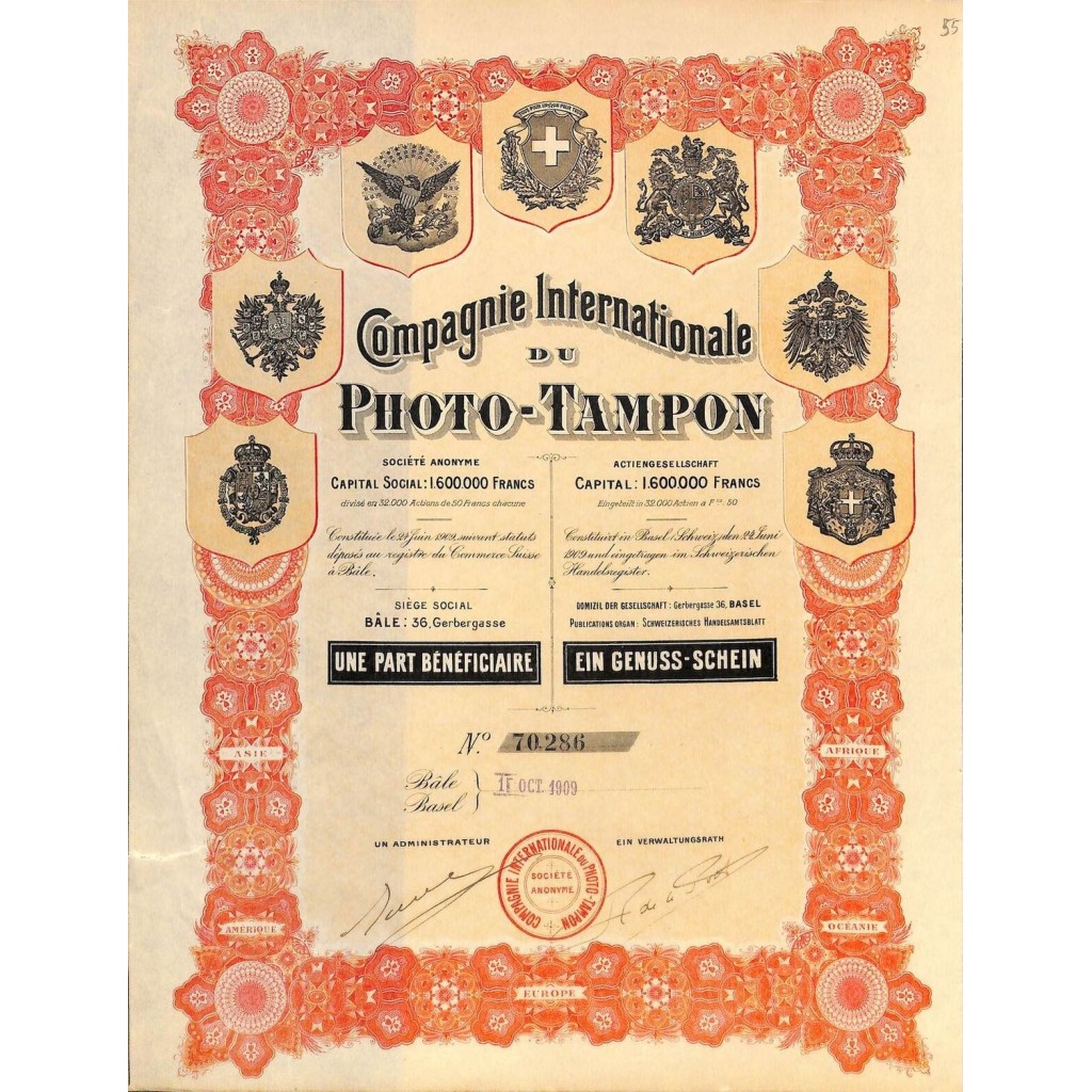 1909 - COMP. INTERNATIONALE DU PHOTO-TAMPON