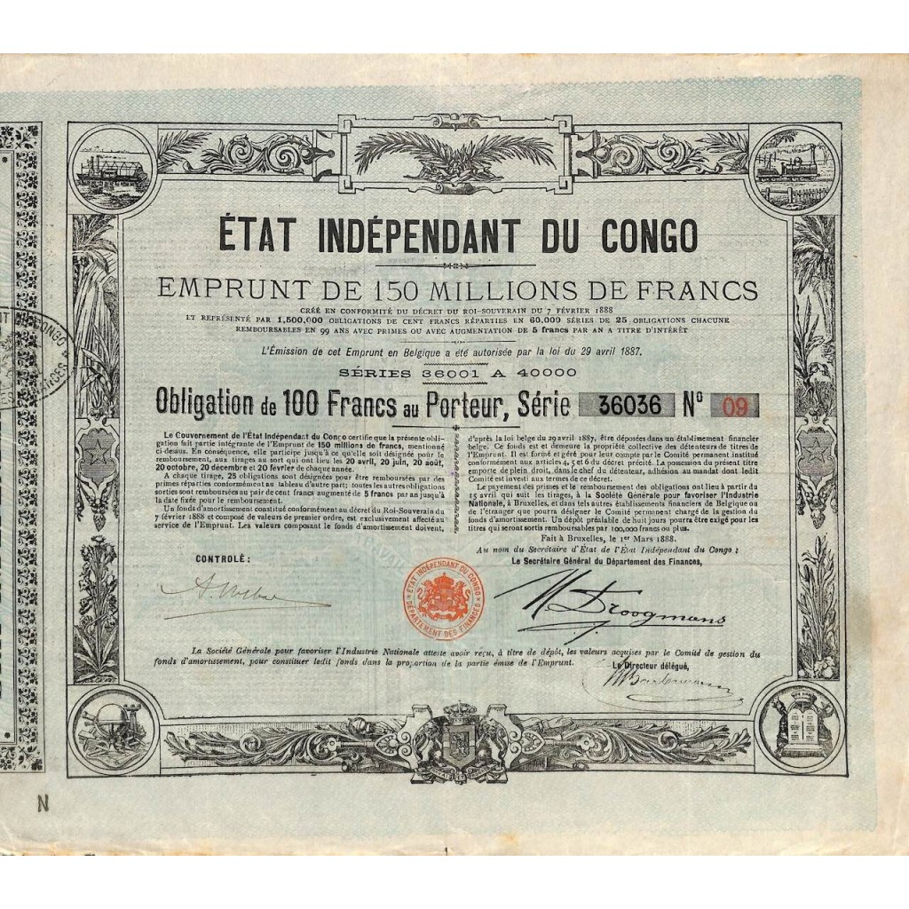 1888 - ÉTAT INDÉPENDANT DU CONGO