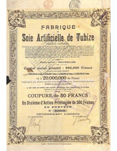 1928 - FABRIQUE DE SOIE ARTIFICIELLE DE TUBIZE