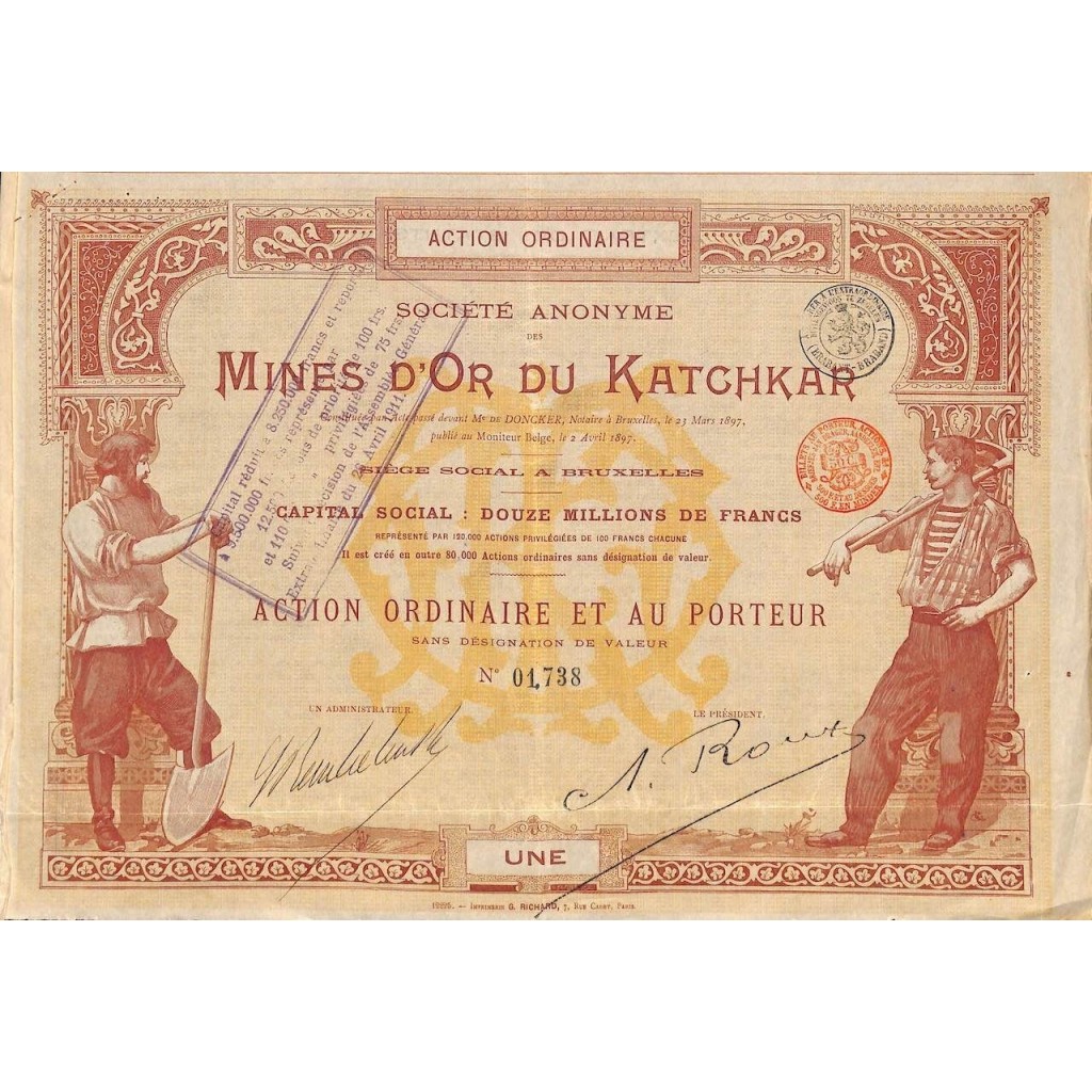 1897 - MINES D'OR DU KATCHKAR SOC. ANON. DES