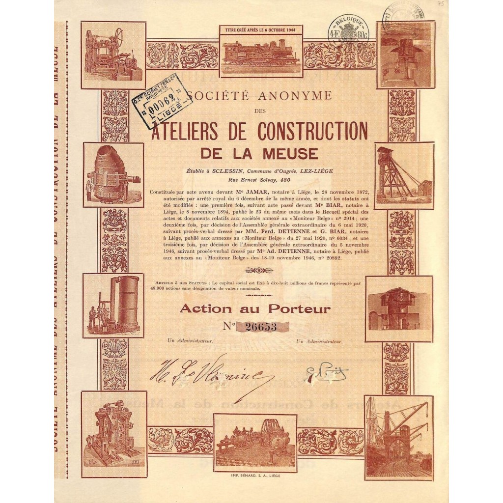 1946 - ATELIERS DE CONSTRUCTION DE LA MEUSE