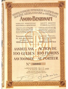 1922 - ANOTO-BENZONAFT SOC. NEERLANDAISE DE PETROLES