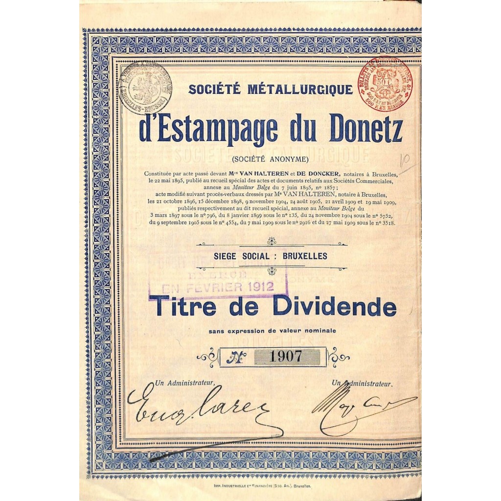 1909 - METALLURGIQUE D'ESTAMPAGE DU DONETZ SOC.