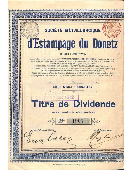 1909 - METALLURGIQUE D'ESTAMPAGE DU DONETZ SOC.
