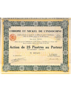 1928 - CHROME ET NICKEL DE L'INDOCHINE
