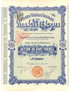 1901 - VIDANGES ET ENGRAIS SOC. GEN. BORDELAISE DE
