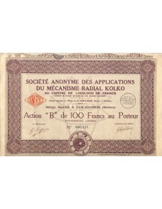 1930 - APPLICATIONS DU MECANISME RADIAL KOLKO SOC. ANON. DES
