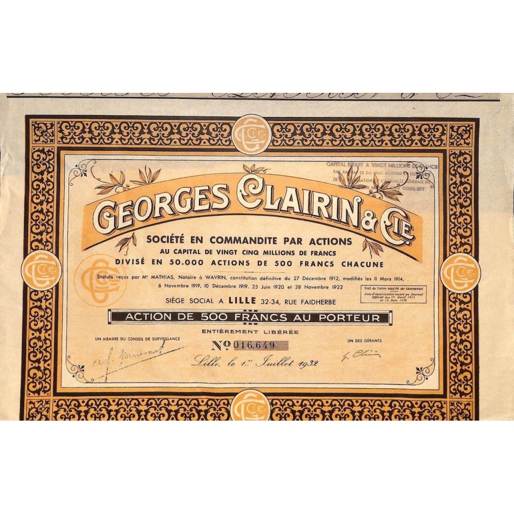 1932 - GEORGES CLAIRIN ET C.IE