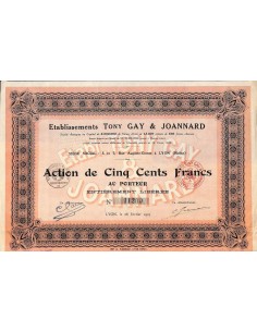 1923 - ETABLISSEMENTS TONY GAY ET JOANNARD