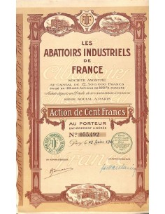 1921 - LES ABATTOIRS INDUSTRIELS DE FRANCE